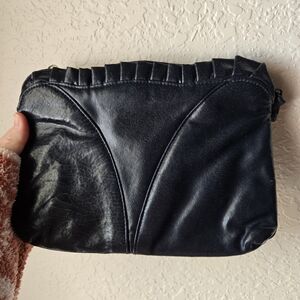 Elegant Black Leather Clutch
